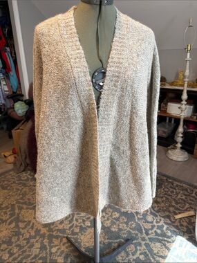 ruby moon Neutral Taupe Open-Front Women’s Cardigan Sized Small but Oversized